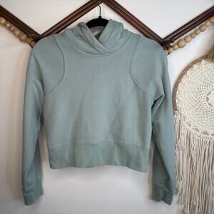 Lululemon Loungeful Silver Blue Cropped Hoodie